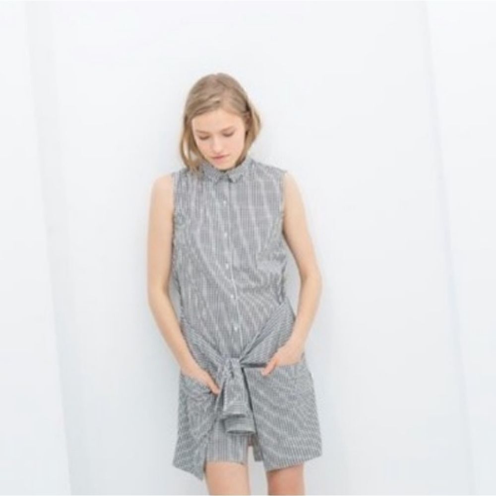 Zara tie from gingham shirt dress